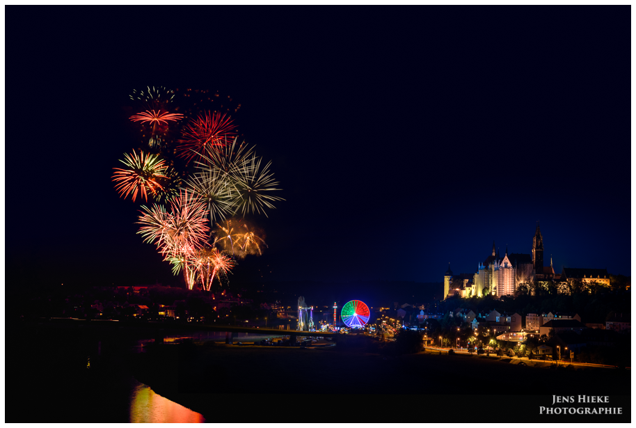 Abschlussfeuerwerk beim Weinfest in Meißen