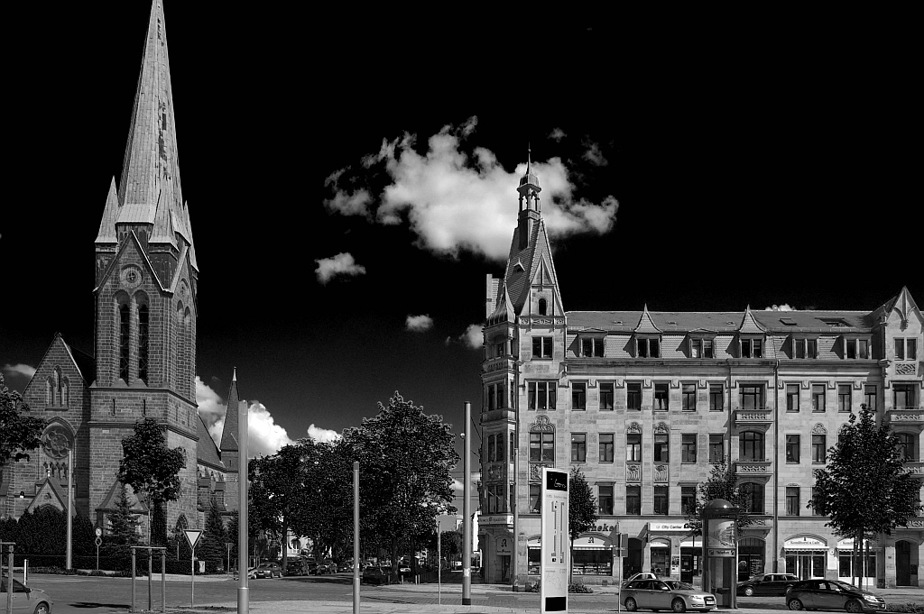 Borsbergstrasse in Schwarz-Weiß