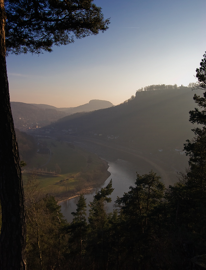 Aussicht auf den Königsteiner Elbbogen