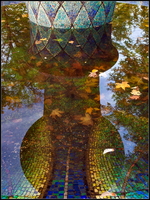 Spiegelung Mosaikbrunnen